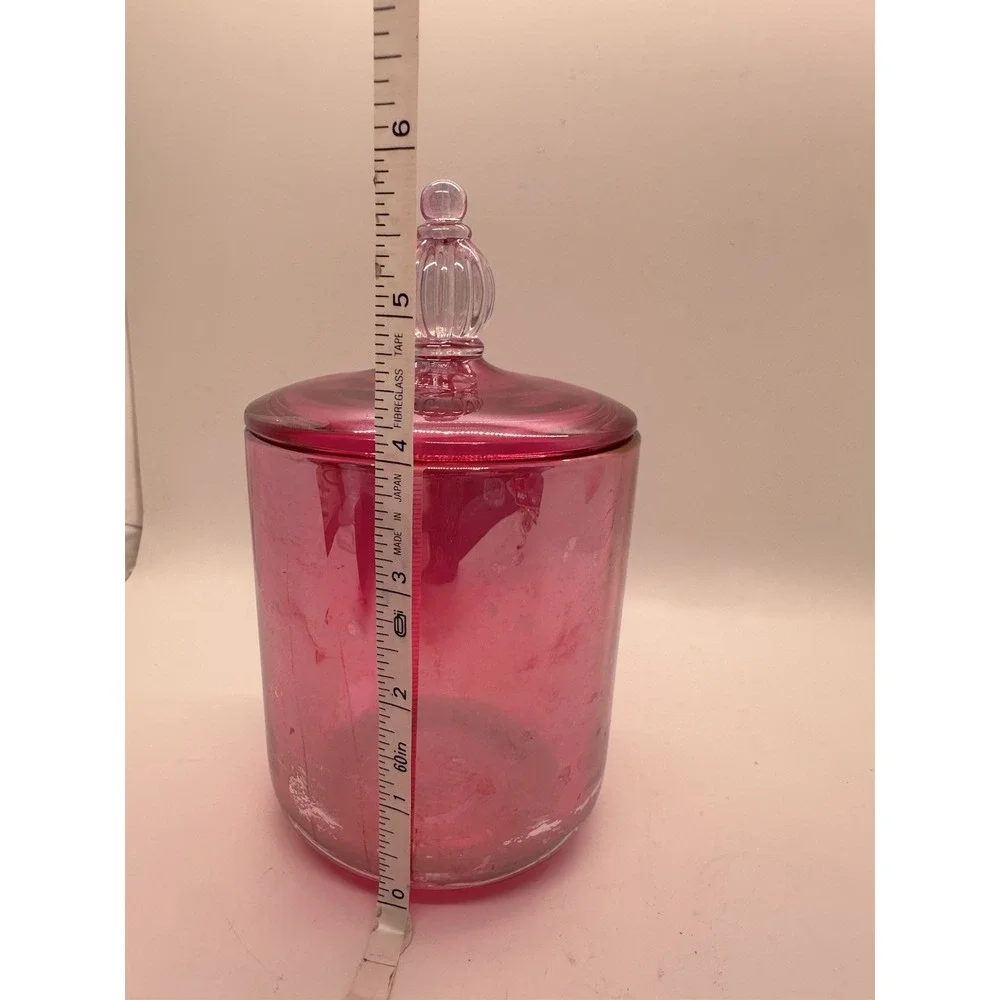 Voluspa‎ Pink Glass Apothecary Jar with Lid 6